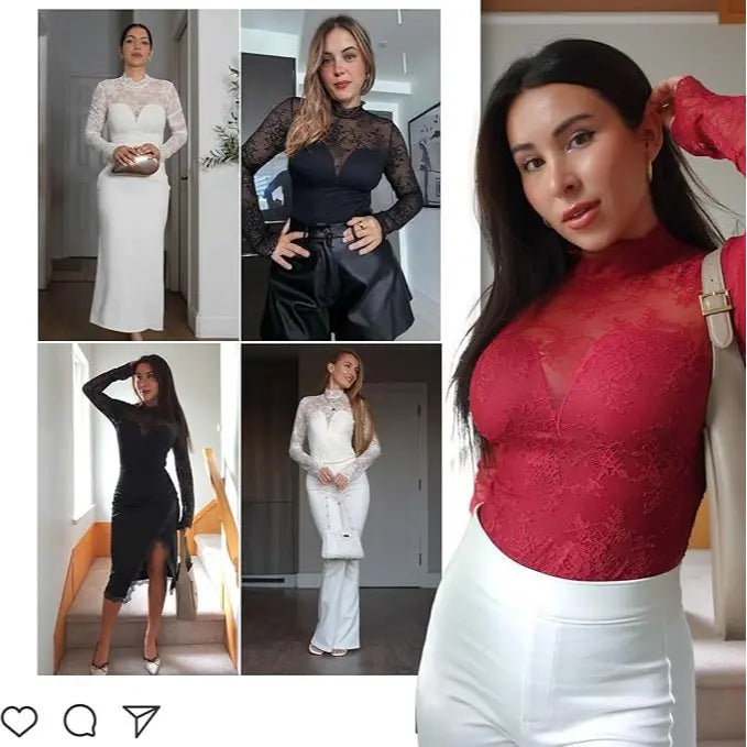 HeyLuv Lace Long Sleeve Bodysuit