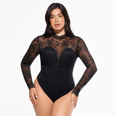 HeyLuv Lace Long Sleeve Bodysuit